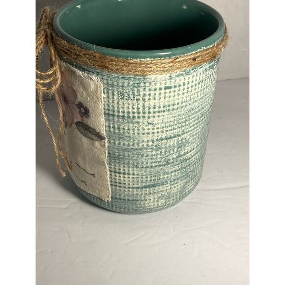 Shabby Chic Romantic Flower Glass Vase, Country Farmhouse For Home, Distressed - Picture 6 of 8